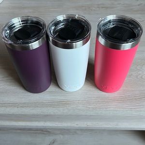 Three YETI 10oz Ramblers